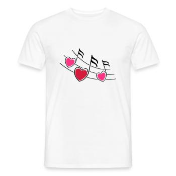 music notes hearts - Männer T-Shirt - Weiß - Vorne - AI Model Male 178 dark (178cm)