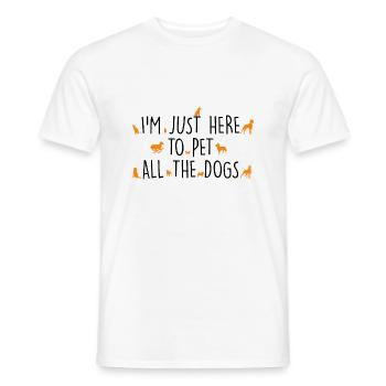 Ich bin nur hier, um alle Hunde zu streicheln - Männer T-Shirt - Weiß - Vorne - AI Model Male 178 dark (178cm)