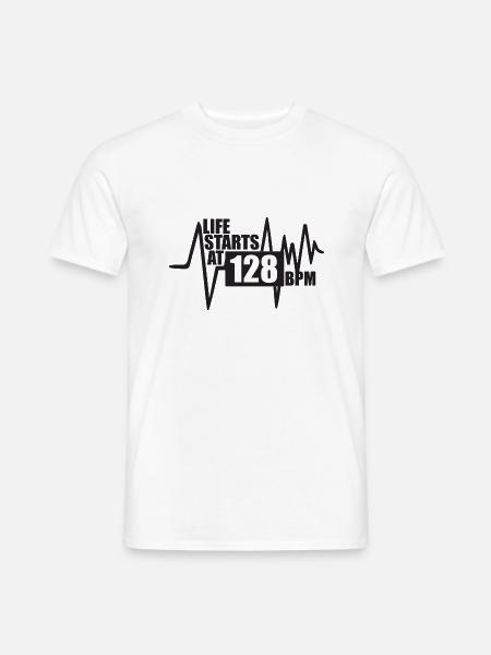 Das Leben beginnt bei 128 BPM - Männer T-Shirt - Weiß