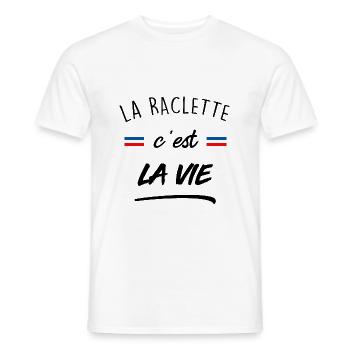 La raclette c est la vie - T-shirt homme - blanc - Devant - AI Model Male 178 dark (178cm)