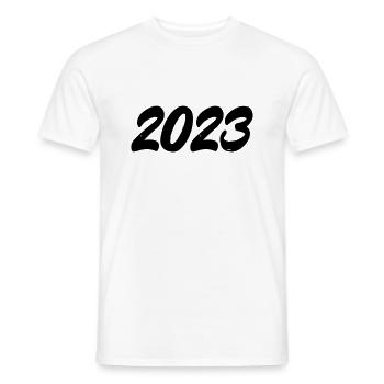 2023 - Men's T-Shirt - white - Front - AI Model Male 178 dark (178cm)