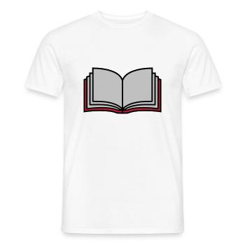 Pages du livre ouvert de l’école - T-shirt homme - blanc - Devant - AI Model Male 178 dark (178cm)