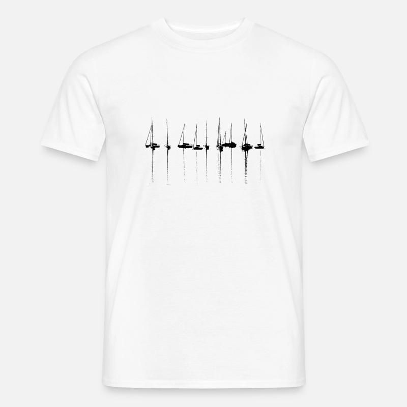 See Gardasee Boote Marina - Männer T-Shirt - Weiß