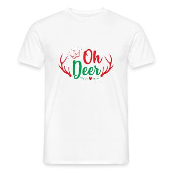 Oh deer - Christmas humor - Men's T-Shirt - white - Front - AI Model Male 178 dark (178cm)