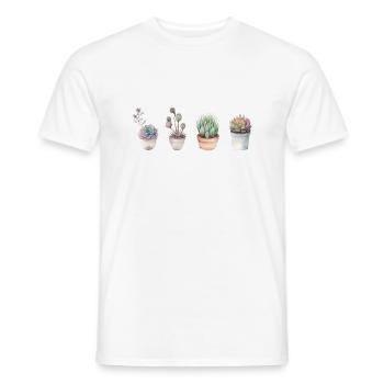 Succulents for plant lovers - Men's T-Shirt - white - Front - AI Model Male 178 dark (178cm)