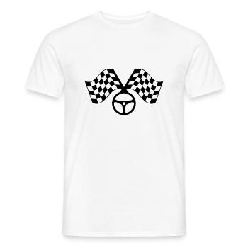 racing flag/ Zielflagge Design - Männer T-Shirt - Weiß - Vorne - AI Model Male 178 dark (178cm)