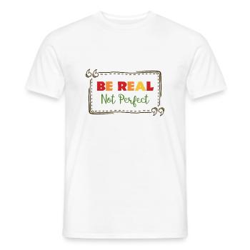 BE REAL not perfect - T-shirt homme - blanc - Devant - AI Model Male 178 dark (178cm)