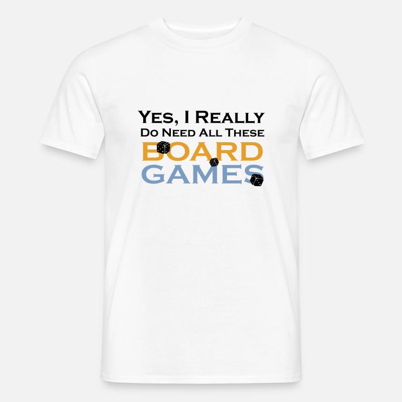 boardgame chess backgammon game night - Männer T-Shirt - Weiß