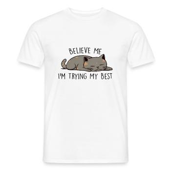 Croyez-moi, je fais de mon mieux - T-shirt homme - blanc - Devant - AI Model Male 178 dark (178cm)