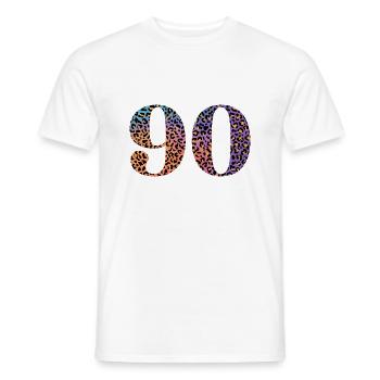 90th Birthday Leopard - Men's T-Shirt - white - Front - AI Model Male 178 dark (178cm)