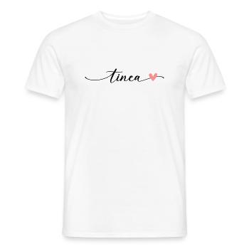 Tinea Name Kalligrafie Schrift - Männer T-Shirt - Weiß - Vorne - AI Model Male 178 dark (178cm)