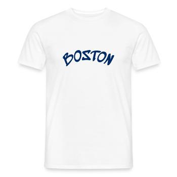 Boston - Massachusetts - USA - America - Men's T-Shirt - white - Front - AI Model Male 178 dark (178cm)