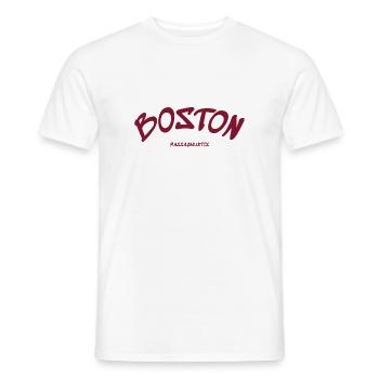 Boston - Massachusetts - USA - America - Men's T-Shirt - white - Front - AI Model Male 178 dark (178cm)
