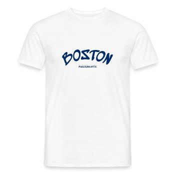 Boston - Massachusetts - USA - America - Men's T-Shirt - white - Front - AI Model Male 178 dark (178cm)