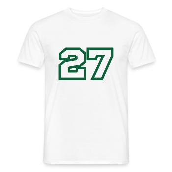 Numéro 27 sport vert - T-shirt homme - blanc - Devant - AI Model Male 178 dark (178cm)