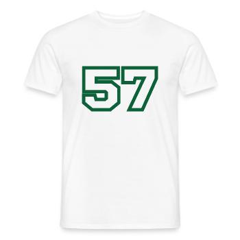 Number 57 green sport - Men's T-Shirt - white - Front - AI Model Male 178 dark (178cm)