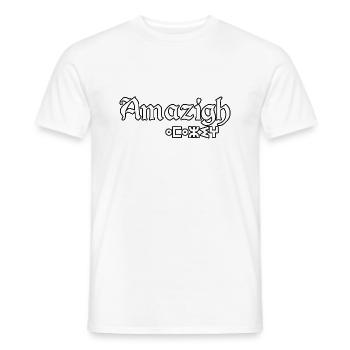 amazigh TIFINAGH AMAZIGH ART AND I AM KABYLE - Men's T-Shirt - white - Front - AI Model Male 178 dark (178cm)
