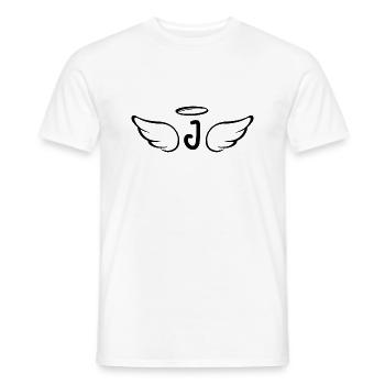 Buchstabe j Engelsflügel - Männer T-Shirt - Weiß - Vorne - AI Model Male 178 dark (178cm)