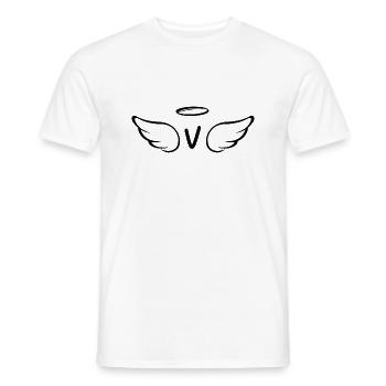 Buchstabe v Engelsflügel - Männer T-Shirt - Weiß - Vorne - AI Model Male 178 dark (178cm)