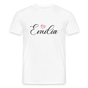 Emilia Nom Coeur - T-shirt homme - blanc - Devant - AI Model Male 178 dark (178cm)