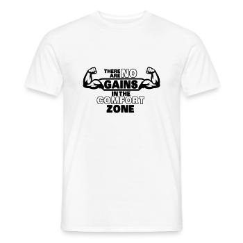 There are no gains in the comfort zone - Männer T-Shirt - Weiß - Vorne - AI Model Male 178 dark (178cm)
