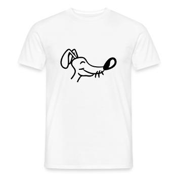 Dog Face Small Happy Puppy Pet - Men's T-Shirt - white - Front - AI Model Male 178 dark (178cm)