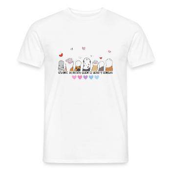 Katzenpfoten heben die Hände hoch - Männer T-Shirt - Weiß - Vorne - AI Model Male 178 dark (178cm)