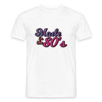 Fabriqué dans les années 80 - T-shirt homme - blanc - Devant - AI Model Male 178 dark (178cm)