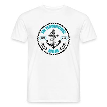 IN HAMBURG SAGT MAN MOIN - Männer T-Shirt - Weiß - Vorne - AI Model Male 178 dark (178cm)