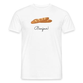Bonjour Baguette French - Men's T-Shirt - white - Front - AI Model Male 178 dark (178cm)