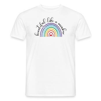 BEAUTIFUL AS RAINBOW LGBT PRIDE SAYING GIFT - Men's T-Shirt - white - Front - AI Model Male 178 dark (178cm)