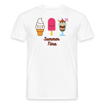 Print shirt, Sommer t-shirt, - Männer T-Shirt - Weiß - Vorne - AI Model Male 178 dark (178cm)