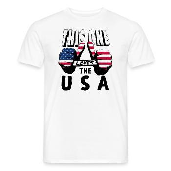 USA Flagge Amerika Fahne Stars & Stripes Patriot - Männer T-Shirt - Weiß - Vorne - AI Model Male 178 dark (178cm)