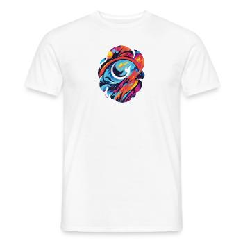 Farbenfrohes Auge: Kunstvolle Darstellung Seele - Männer T-Shirt - Weiß - Vorne - AI Model Male 178 dark (178cm)
