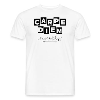 Carpe Diem in Black - Men's T-Shirt - white - Front - AI Model Male 178 dark (178cm)