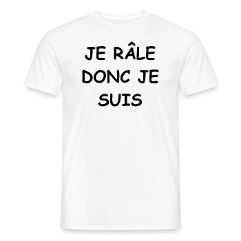 I complain therefore I am. - Men's T-Shirt - white - Front - AI Model Male 178 dark (178cm)