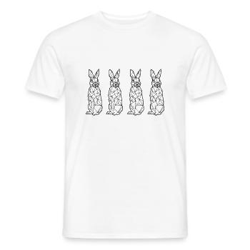 Polygon Hase Kaninchen Kunst. - Männer T-Shirt - Weiß - Vorne - AI Model Male 178 dark (178cm)