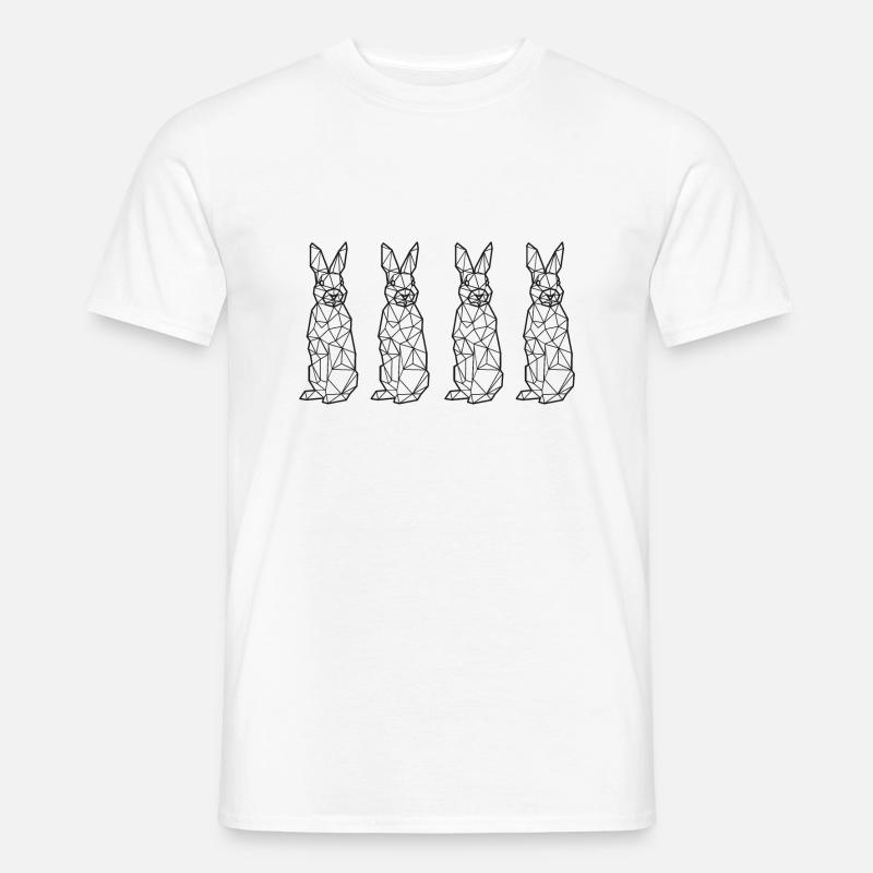 Polygon rabbit rabbit art. - Men’s T-shirt - white
