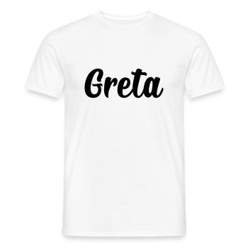 Greta - Männer T-Shirt - Weiß - Vorne - AI Model Male 178 dark (178cm)