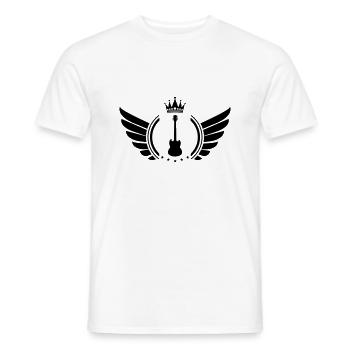 Guitar Coat of Arms - Men's T-Shirt - white - Front - AI Model Male 178 dark (178cm)