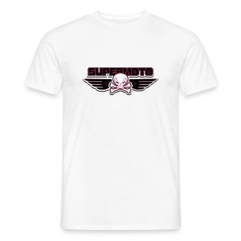 SUPER MOTO Pirates rose - T-shirt homme - blanc - Devant - AI Model Male 178 dark (178cm)