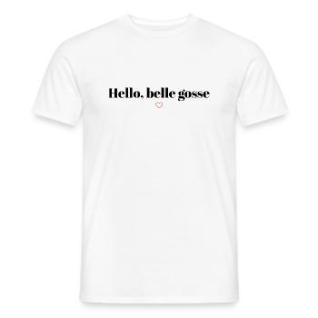 Hello belle gosse - T-shirt homme - blanc - Devant - AI Model Male 178 dark (178cm)