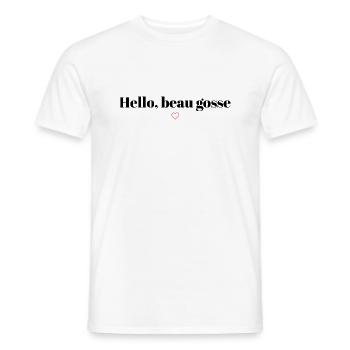 Hello beau gosse - T-shirt homme - blanc - Devant - AI Model Male 178 dark (178cm)