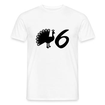 V6 - Pfau 6 - Männer T-Shirt - Weiß - Vorne - AI Model Male 178 dark (178cm)