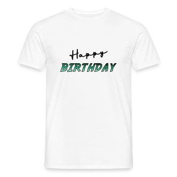 JAHRESTAG. ALLES GUTE ZUM GEBURTSTAG!. ALLES GUTE ZUM GEBURTSTAG!. - Männer T-Shirt - Weiß - Vorne - AI Model Male 178 dark (178cm)