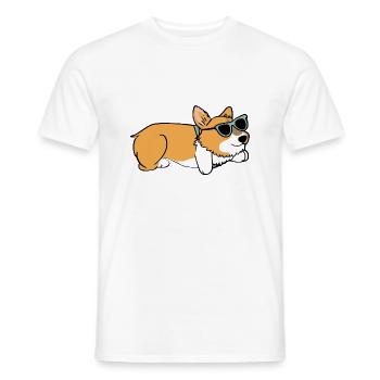 Chilliger Corgi - Männer T-Shirt - Weiß - Vorne - AI Model Male 178 dark (178cm)