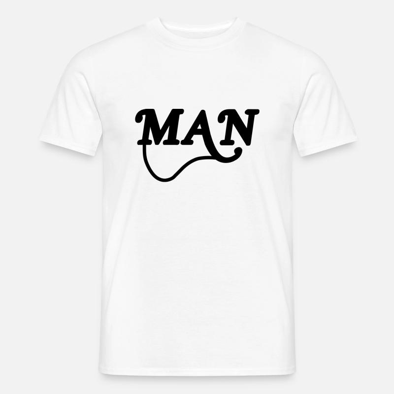 Real MAN - Männer T-Shirt - Weiß