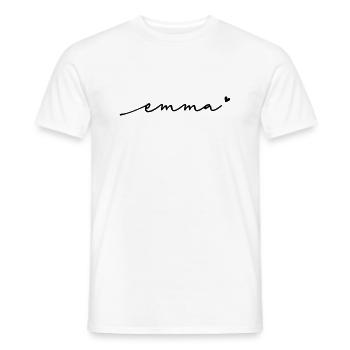 Emma Cursive Name - Men's T-Shirt - white - Front - AI Model Male 178 dark (178cm)