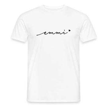 Emmi Cursive Name - Men's T-Shirt - white - Front - AI Model Male 178 dark (178cm)