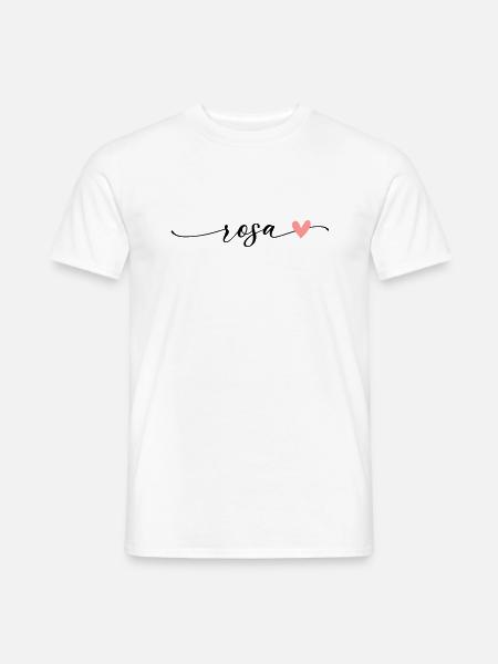 Rosa Name Kalligrafie Schrift - Männer T-Shirt - Weiß